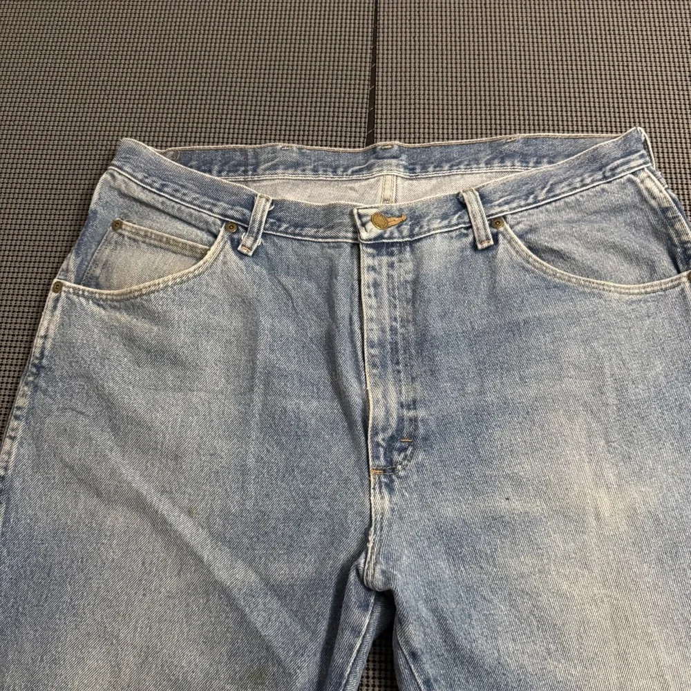 Wrangler Regular Fit Mens Jeans 38x30 Blue Denim 965T1DS Mid Wash Regular Fit